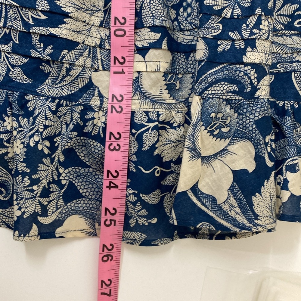 Chaps Cotton Floral Tiered Mini Skirt Size 14 - Picture 4 of 5